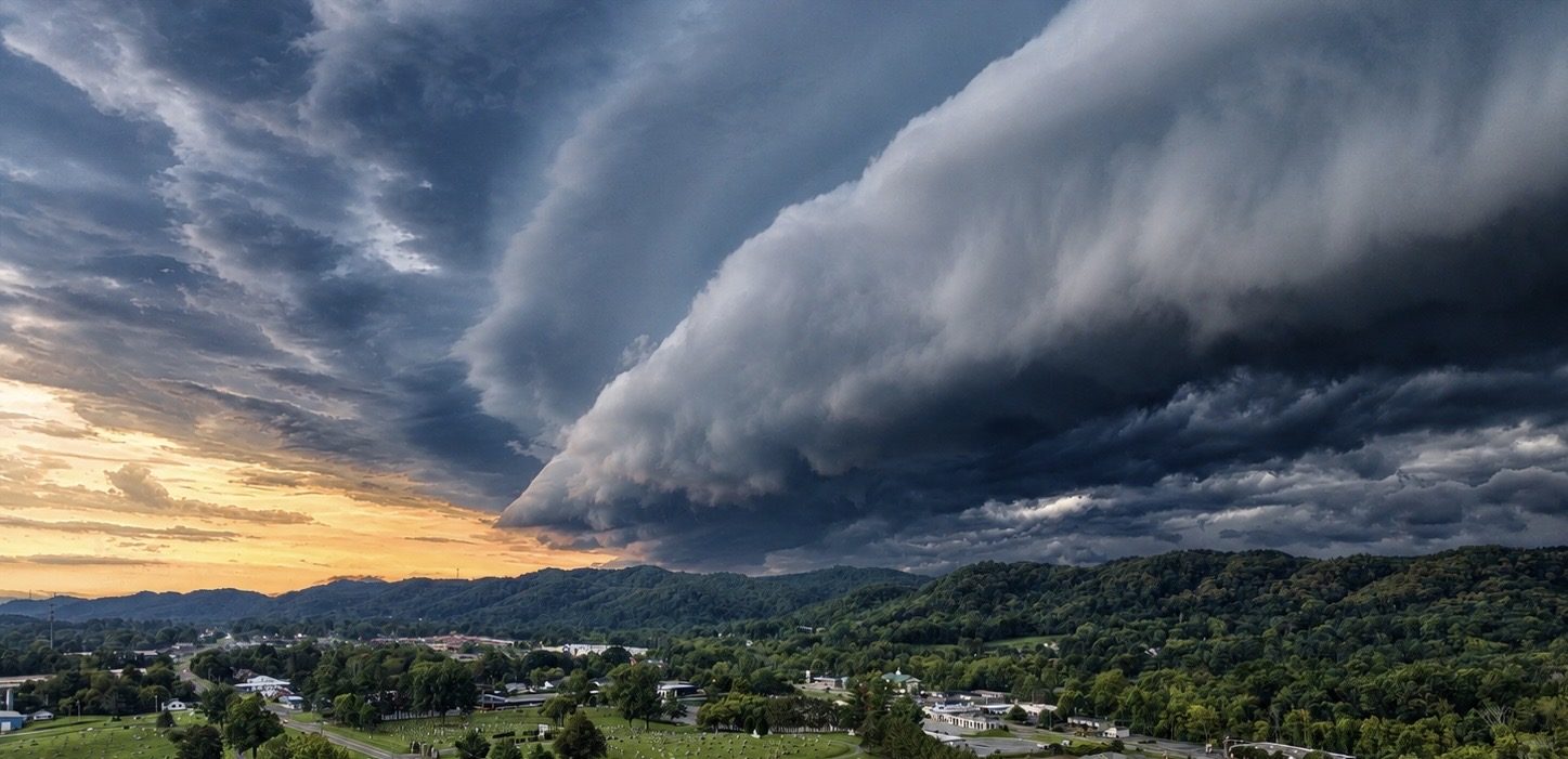 Drone photograph of storm clouds over the Abingdon area of the Tri-Cities region