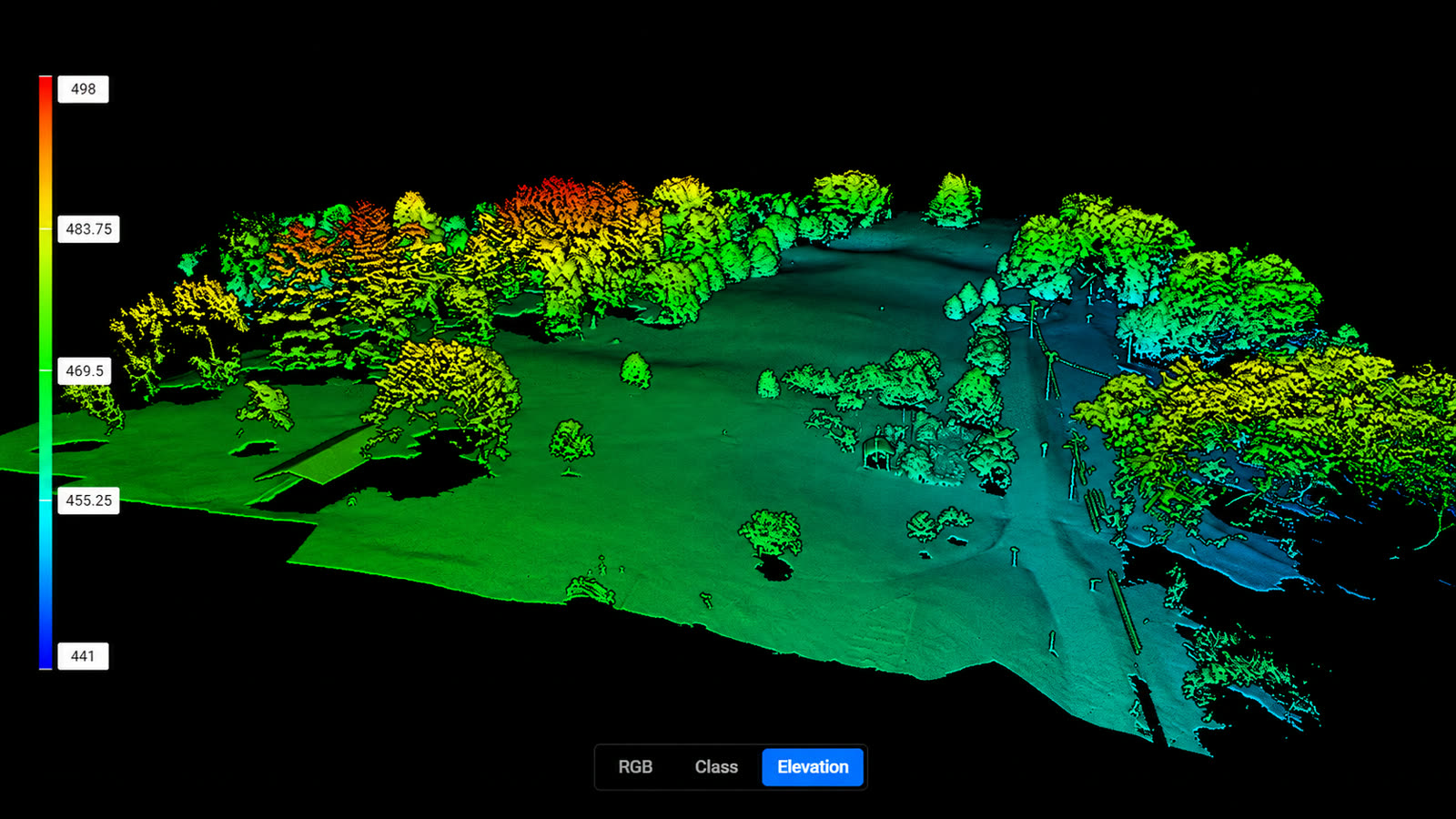 Elevation model visualization produced by Tri-Cities Aerial Solutions