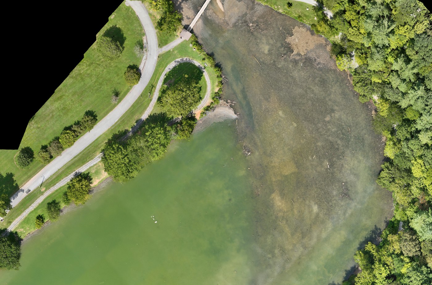 Detail from a georeferenced drone orthomosaic produced near Johnson City