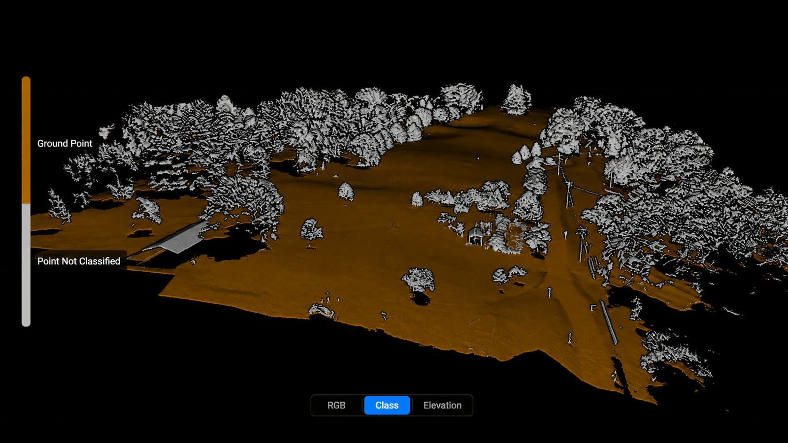 Ground-classified point cloud produced by Tri-Cities Aerial Solutions