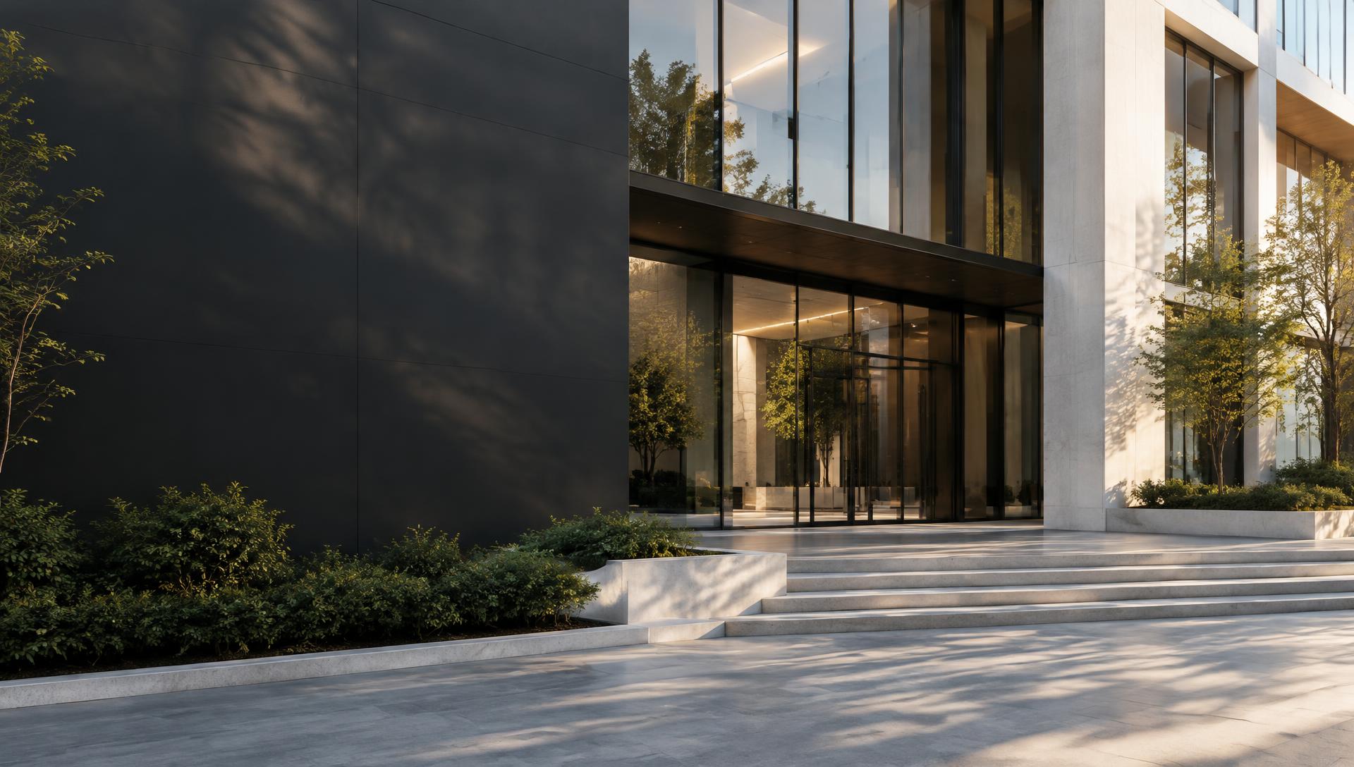 Conceptual contemporary office architecture, not a client business